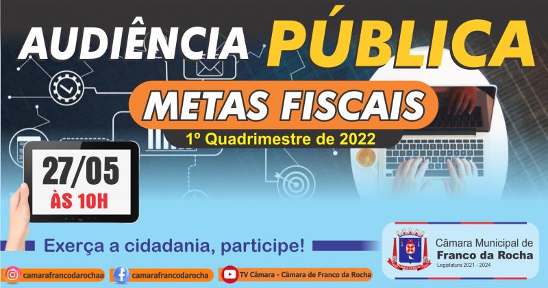 METAS FISCAIS 1.º QUADRIMESTRE 2022 - Janeiro, Fevereiro, Março e Abril