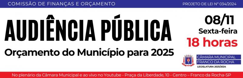 Discussão do Orçamento do município para o exercício financeiro de 2025