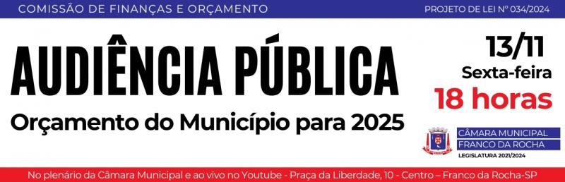 Discussão do Orçamento do município para o exercício financeiro de 2025